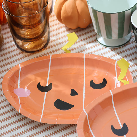 Pumpkin Shape Paper Plates Pack of 10