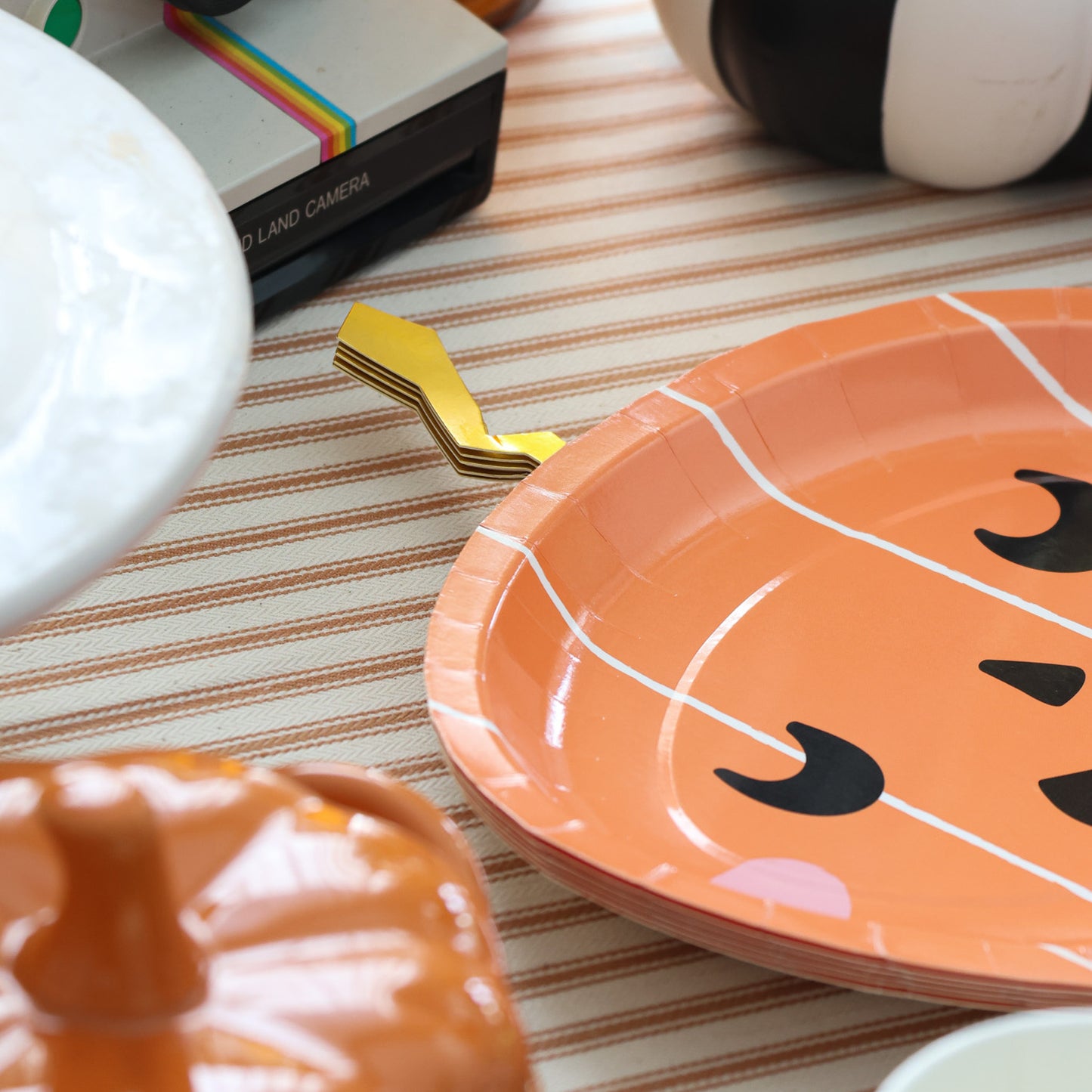 Pumpkin Shape Paper Plates Pack of 10