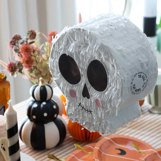 SKULL PINATA WITH FACE STICKERS