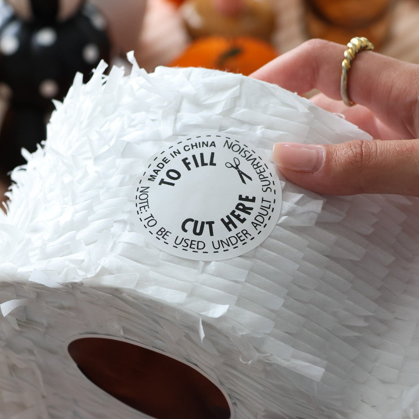SKULL PINATA WITH FACE STICKERS