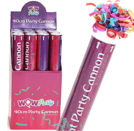 40cm Confetti Cannon with Multicolour Confetti Biodegradable