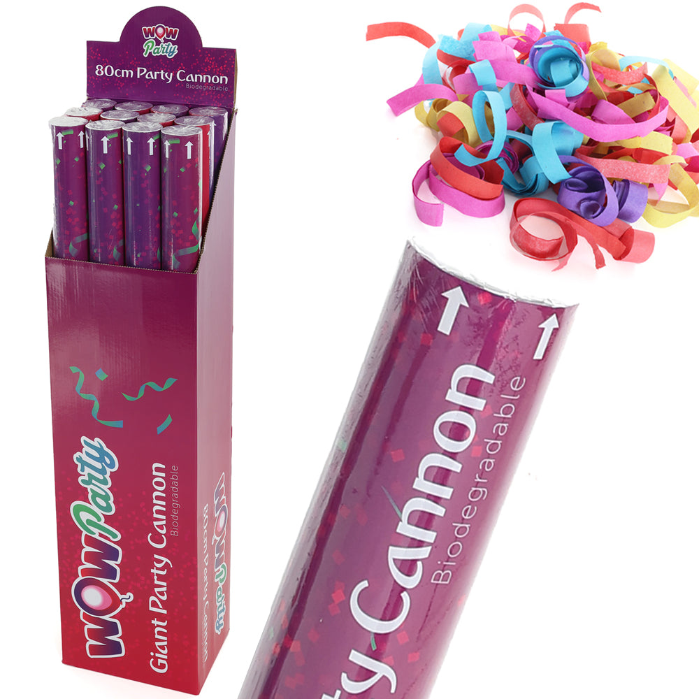 80cm Confetti Cannon with Multicolour Confetti Biodegradable