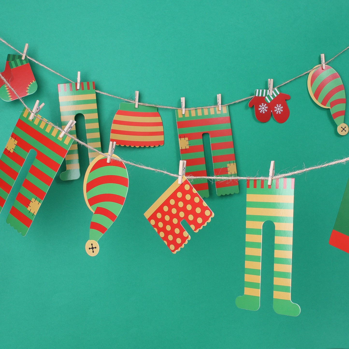 Elf Washing Line 2.5 Metre DIY Bunting