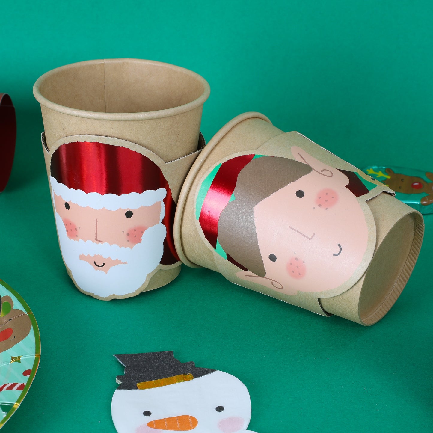 DIY Santa and Elf Face Paper Cups Pack of 10