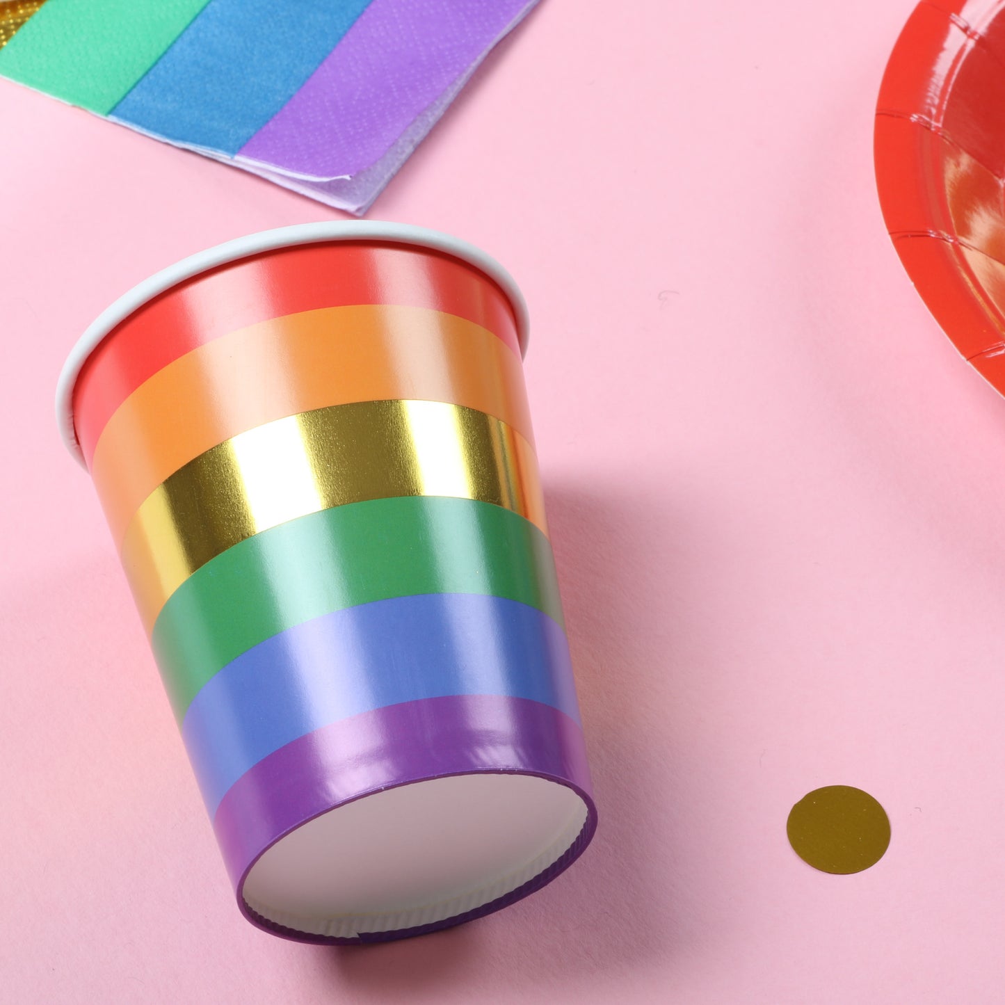Rainbow Pride 6 Colour 9oz Paper Cups Pack of 10