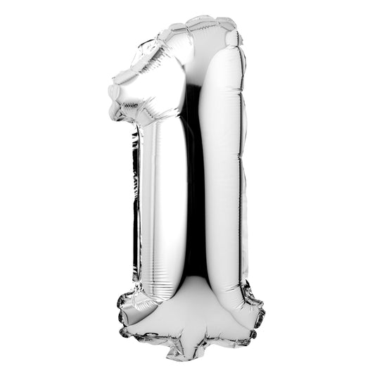34" Giant Foil Silver Number 1 Balloon