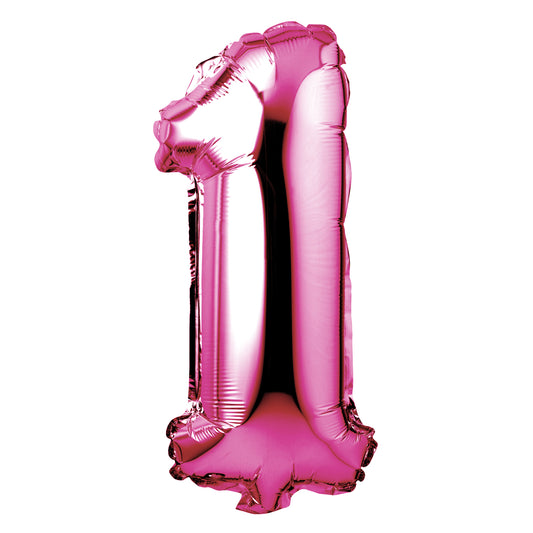 34" Giant Foil Hot Pink Number 1 Balloon