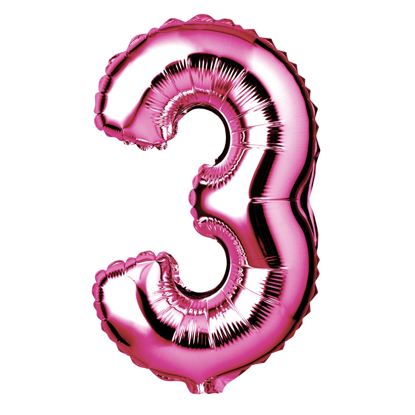34" Giant Foil Hot Pink Number 3 Balloon