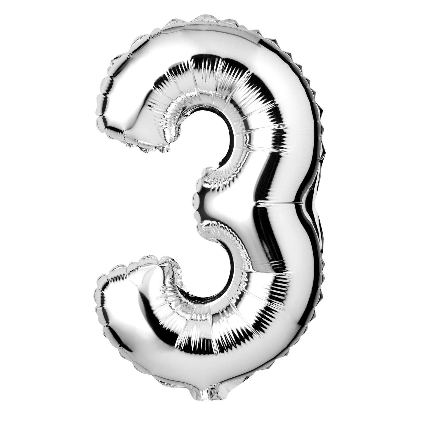 34" Giant Foil Silver Number 3 Balloon