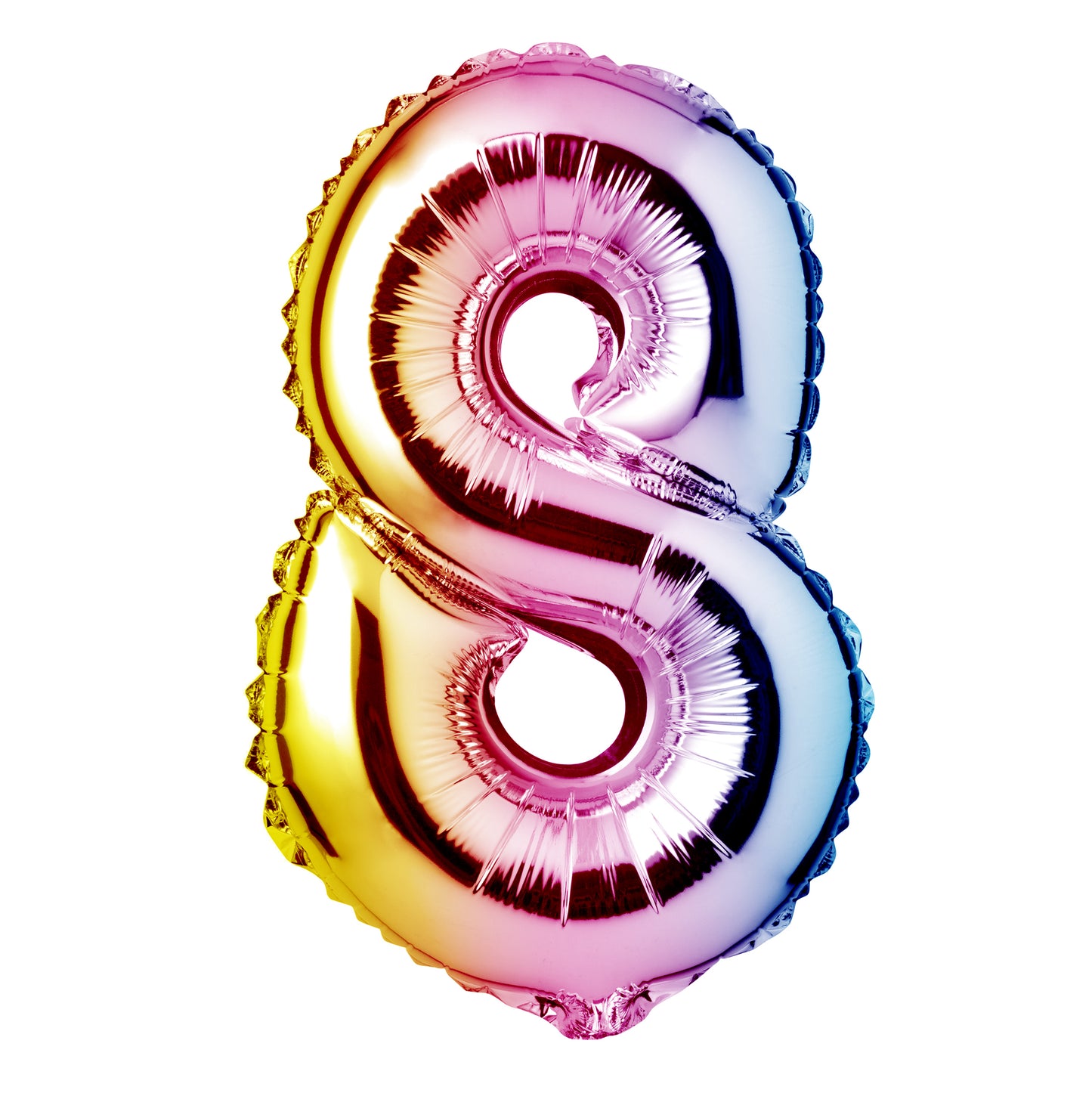 34" Giant Foil Pastel Rainbow Number 8 Balloon