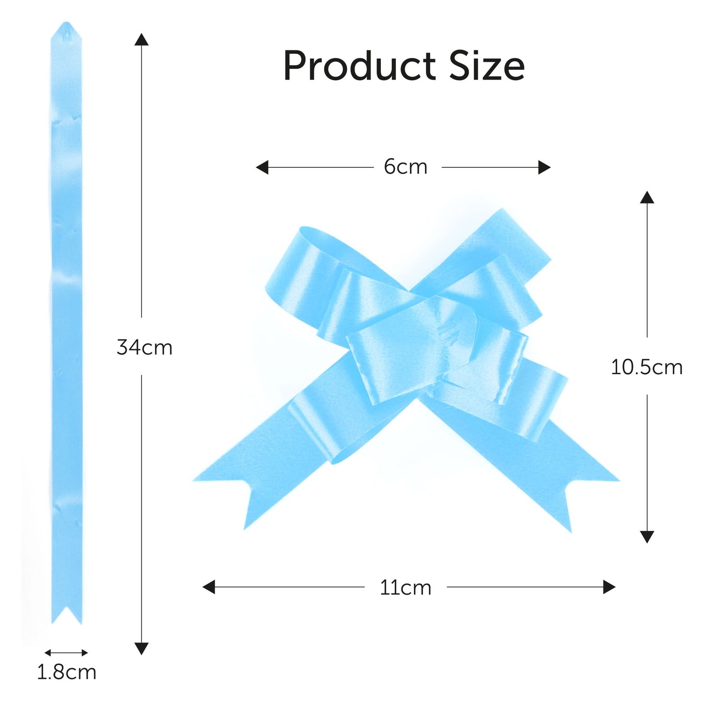 Baby Blue 6cm Pull Bows in 20's