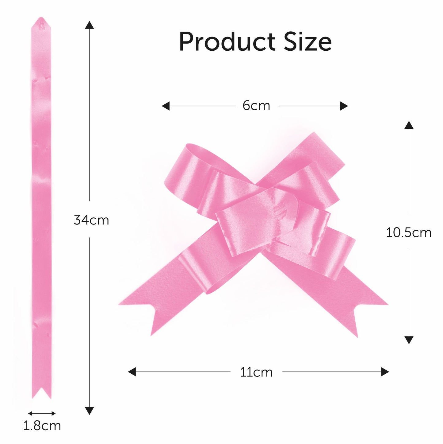 Baby Pink 6cm Pull Bows in 20's