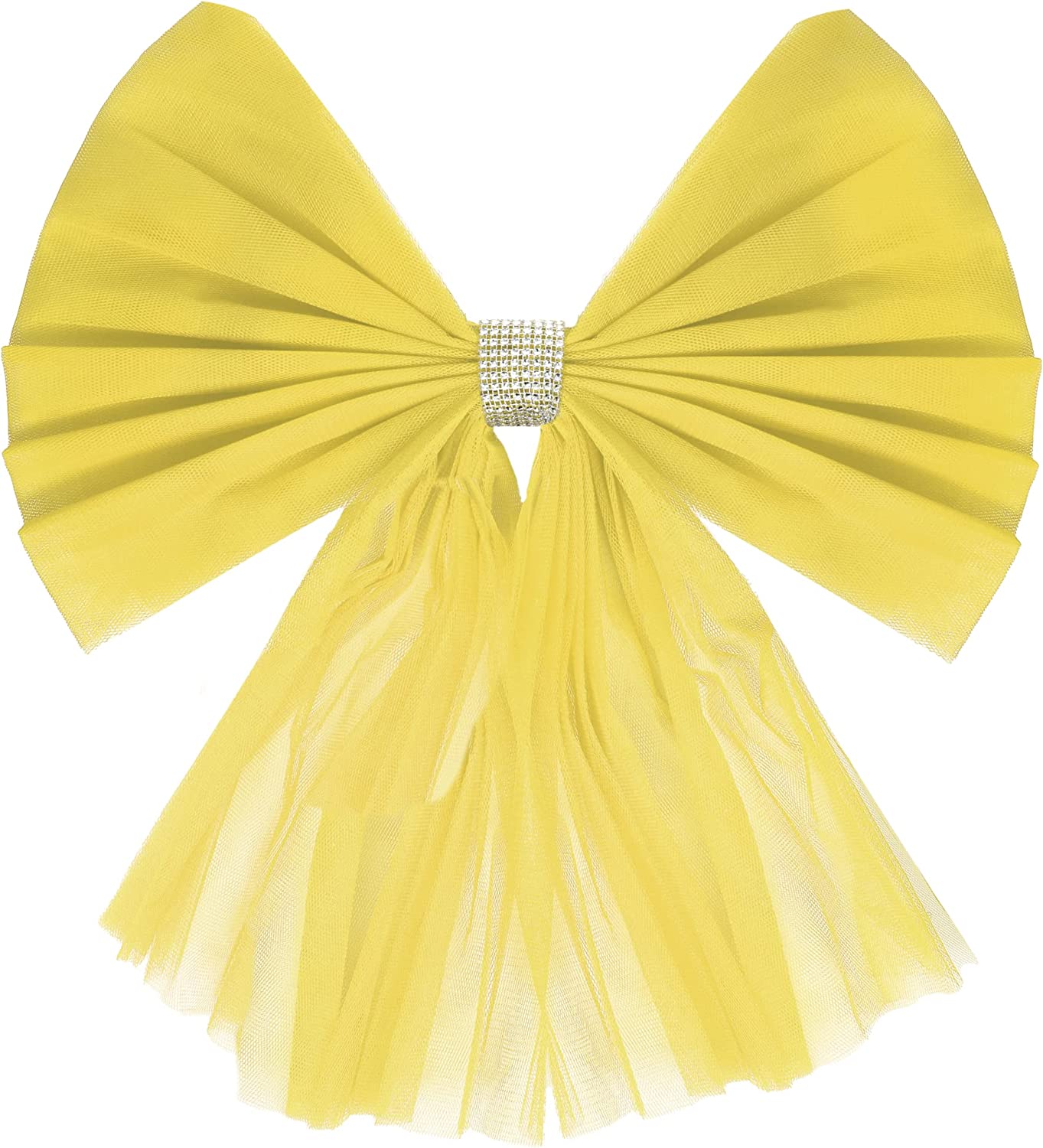 Gold Organza Door Bow with Silver Diamante Ring