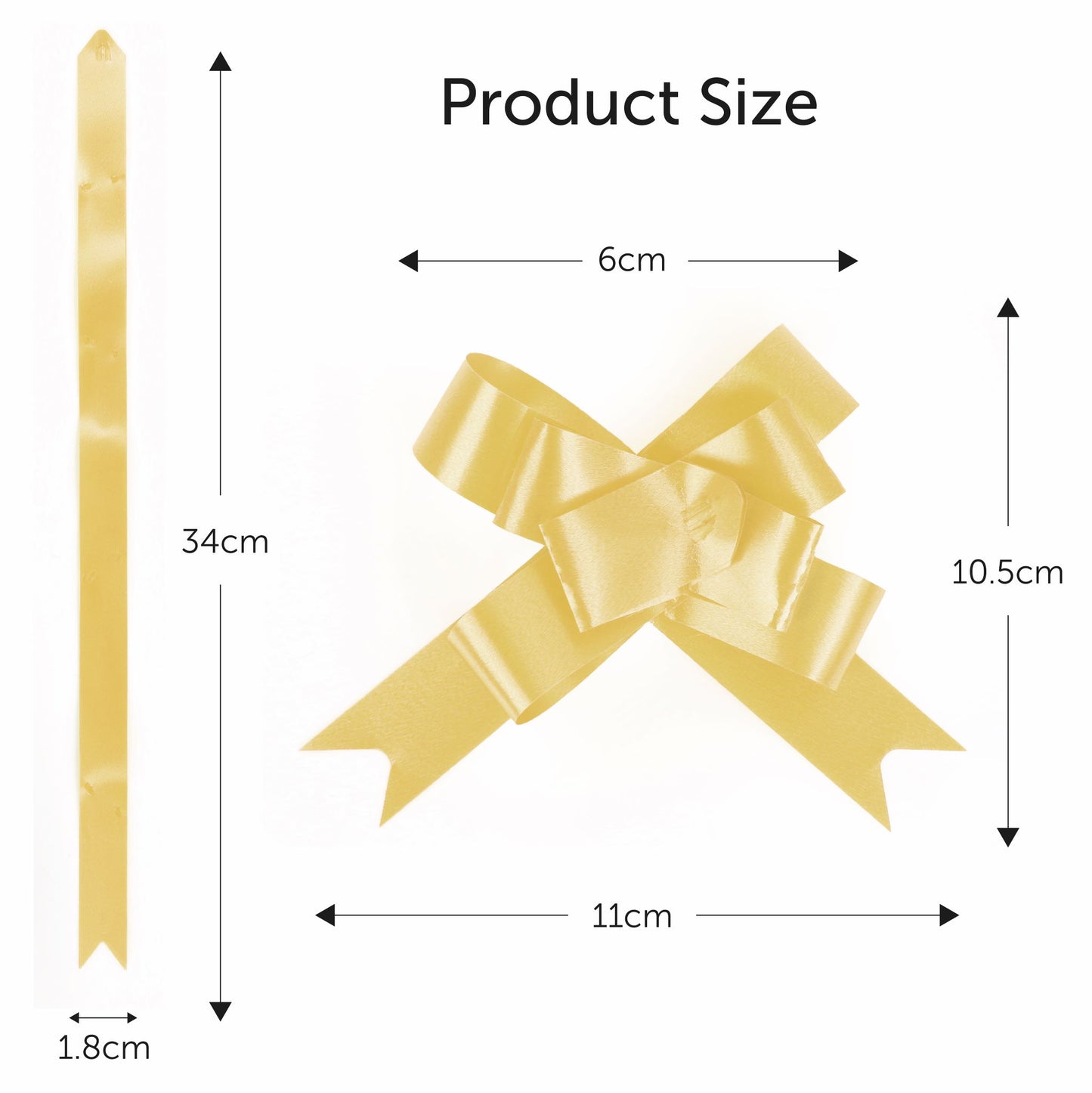 Gold 6cm Pull Bows in 20's