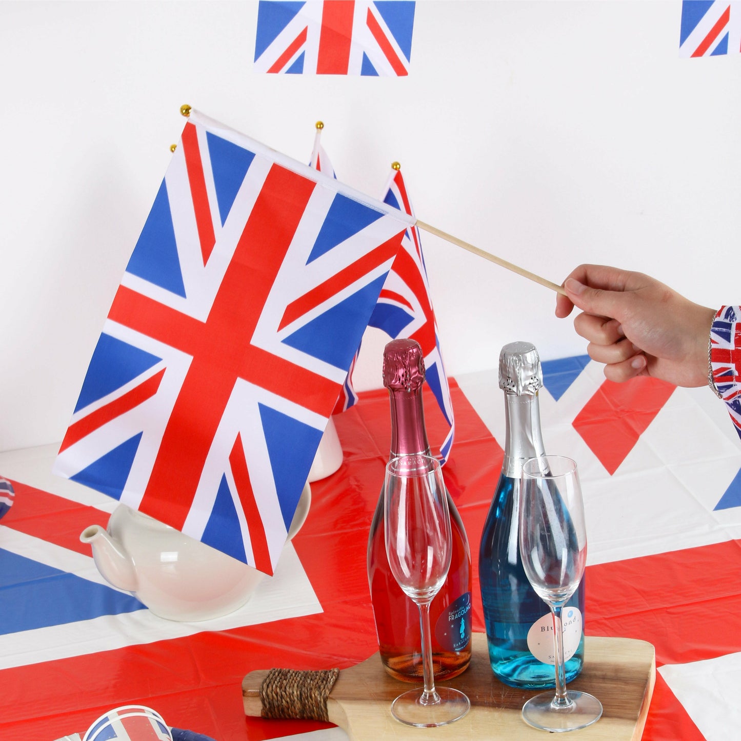 Union Jack Hand Waving Flag Polyester Pack of 10