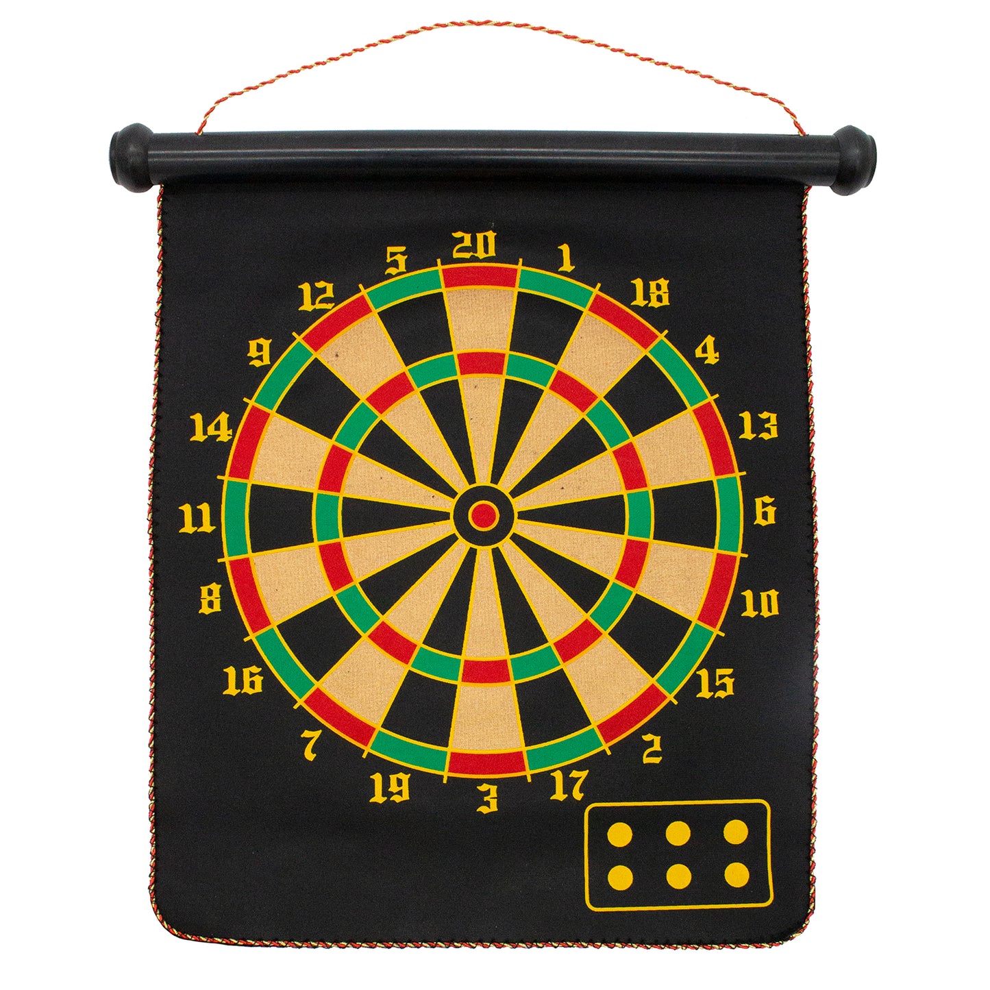 Magnetic Reversible Roll Up Dart Board with 6 Magnetic Darts
