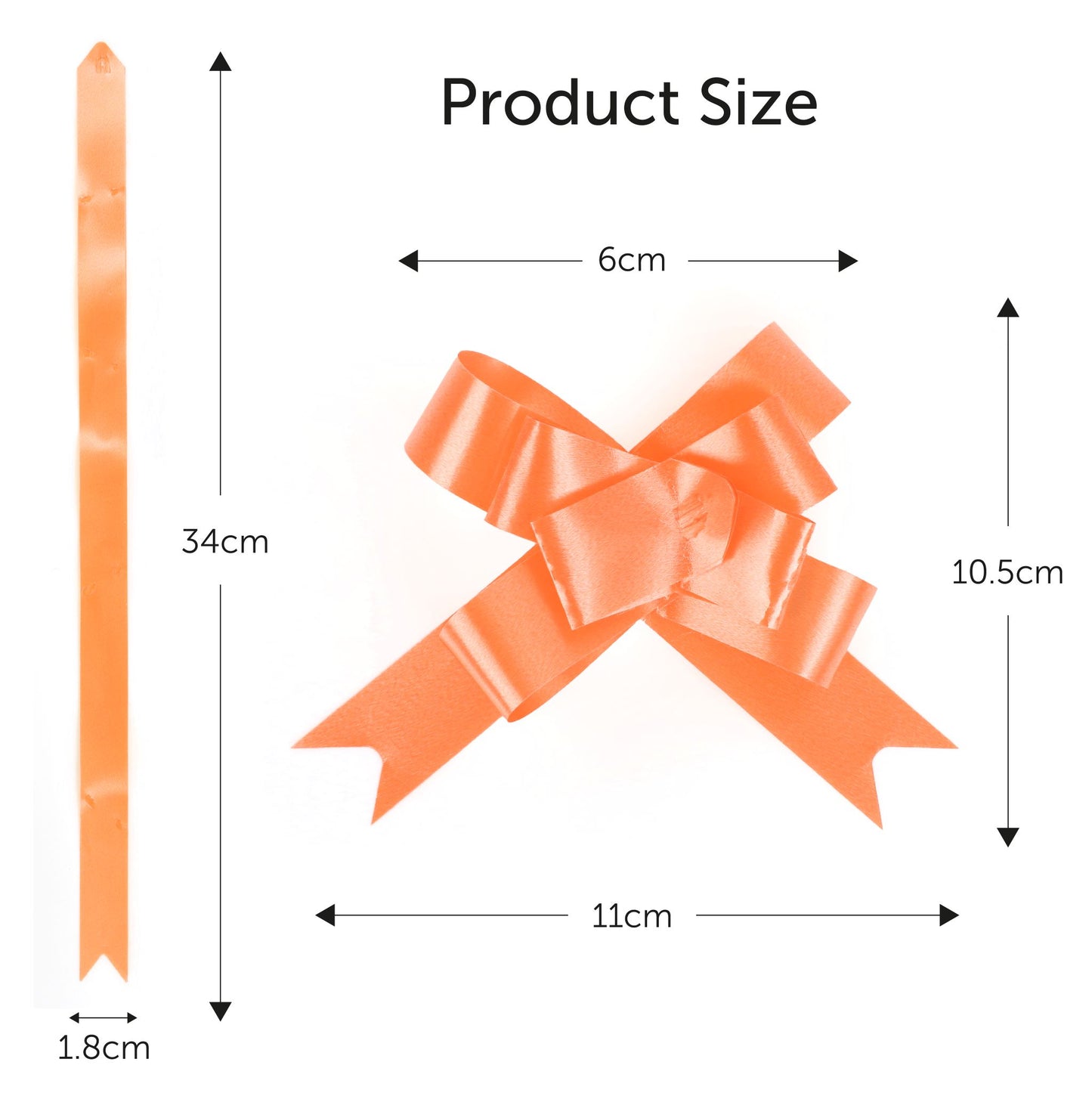 Orange 6cm Pull Bows in 20's