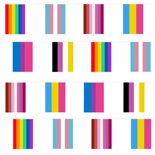 Pride Equality LGBTQ+ 10 Metre with 24 Flags Bunting