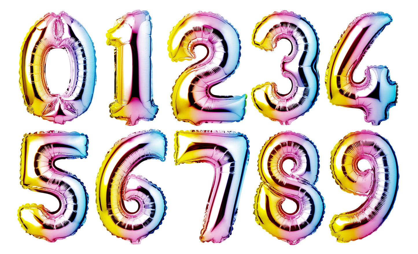 34" Giant Foil Pastel Rainbow Number 1 Balloon