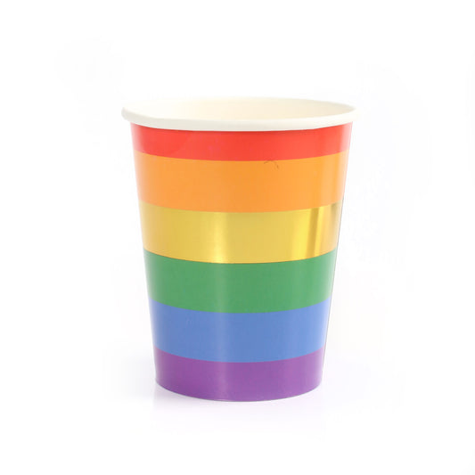Rainbow Pride 6 Colour 9oz Paper Cups Pack of 10