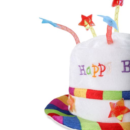 Light Up Happy Birthday Cake Hat Rainbow with Candles