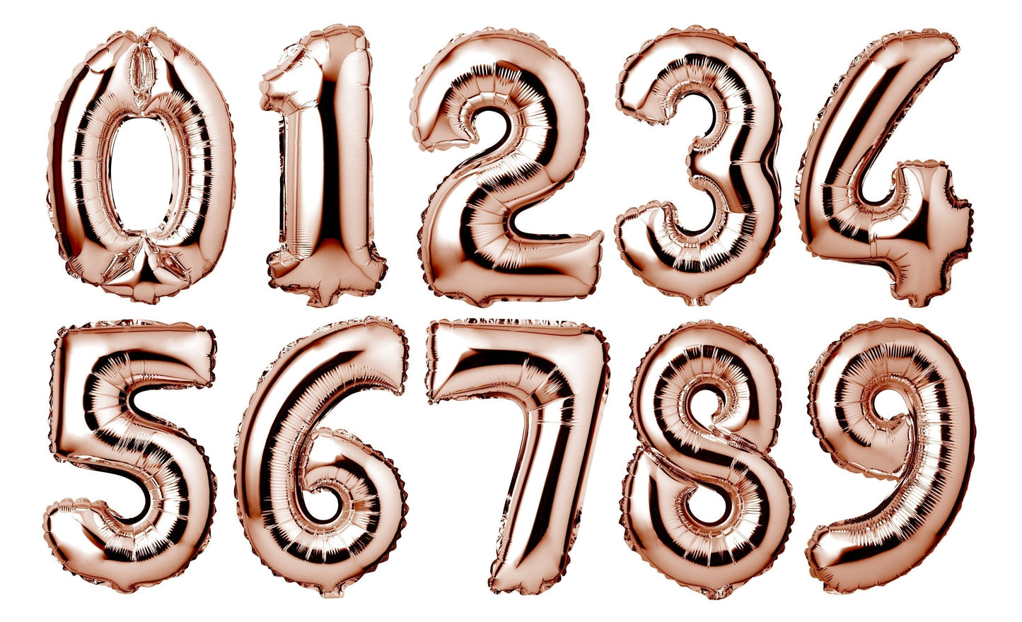 34" Giant Foil Rose Gold Number 9 Balloon