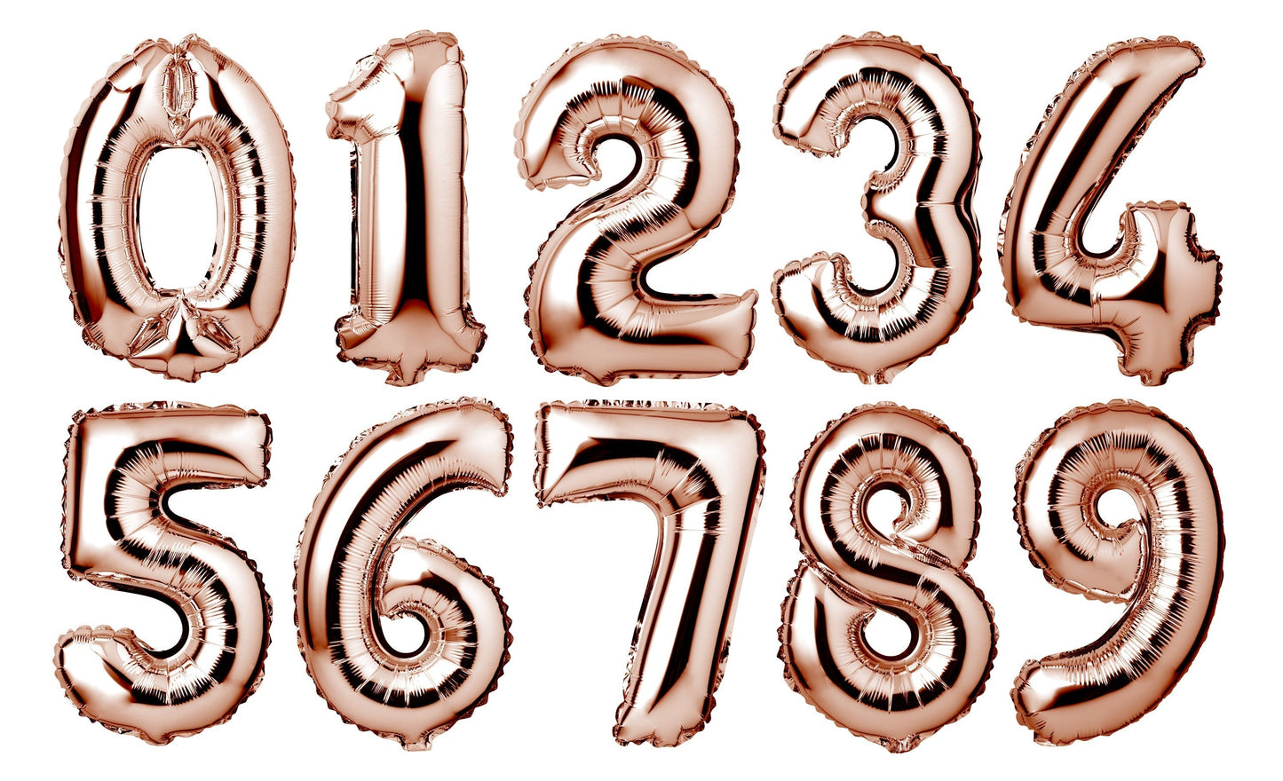34" Giant Foil Rose Gold Number 5 Balloon