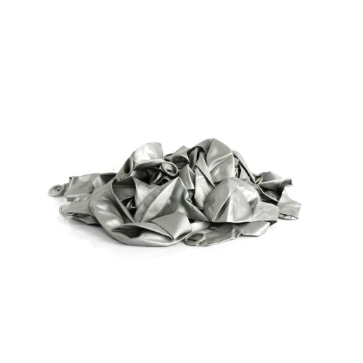 7 INCH METALLIC SILVER LATEX BALLOONS PACK OF 50