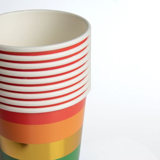 Rainbow Pride 6 Colour 9oz Paper Cups Pack of 10