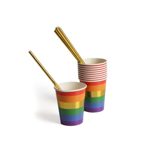 Rainbow Pride 6 Colour 9oz Paper Cups Pack of 10