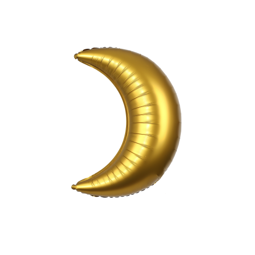 26" Crescent Half Moon Foil Balloon