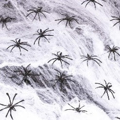 50 GRAM WHITE SPIDERS WEB WITH 10 SPIDERS