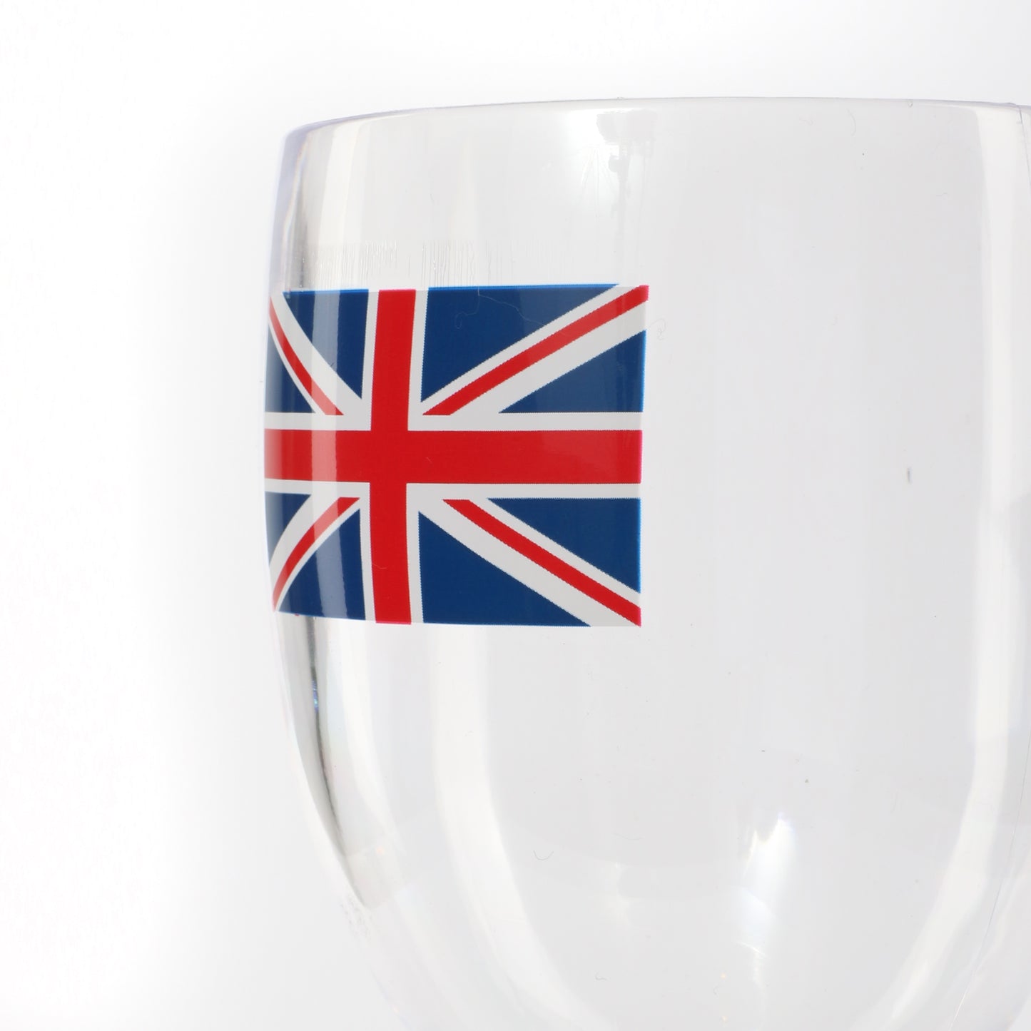 300ml HEAVY DUTY PLASTIC DISPOSABLE UNION JACK WINE GLASS IN PACKS 6