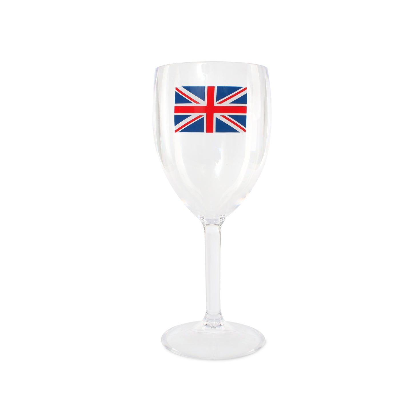 300ml HEAVY DUTY PLASTIC DISPOSABLE UNION JACK WINE GLASS IN PACKS 6