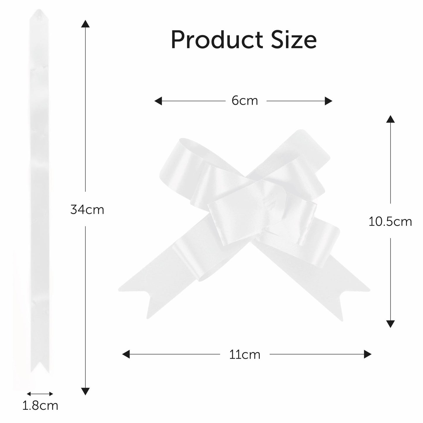 White 6cm Pull Bows in 20's