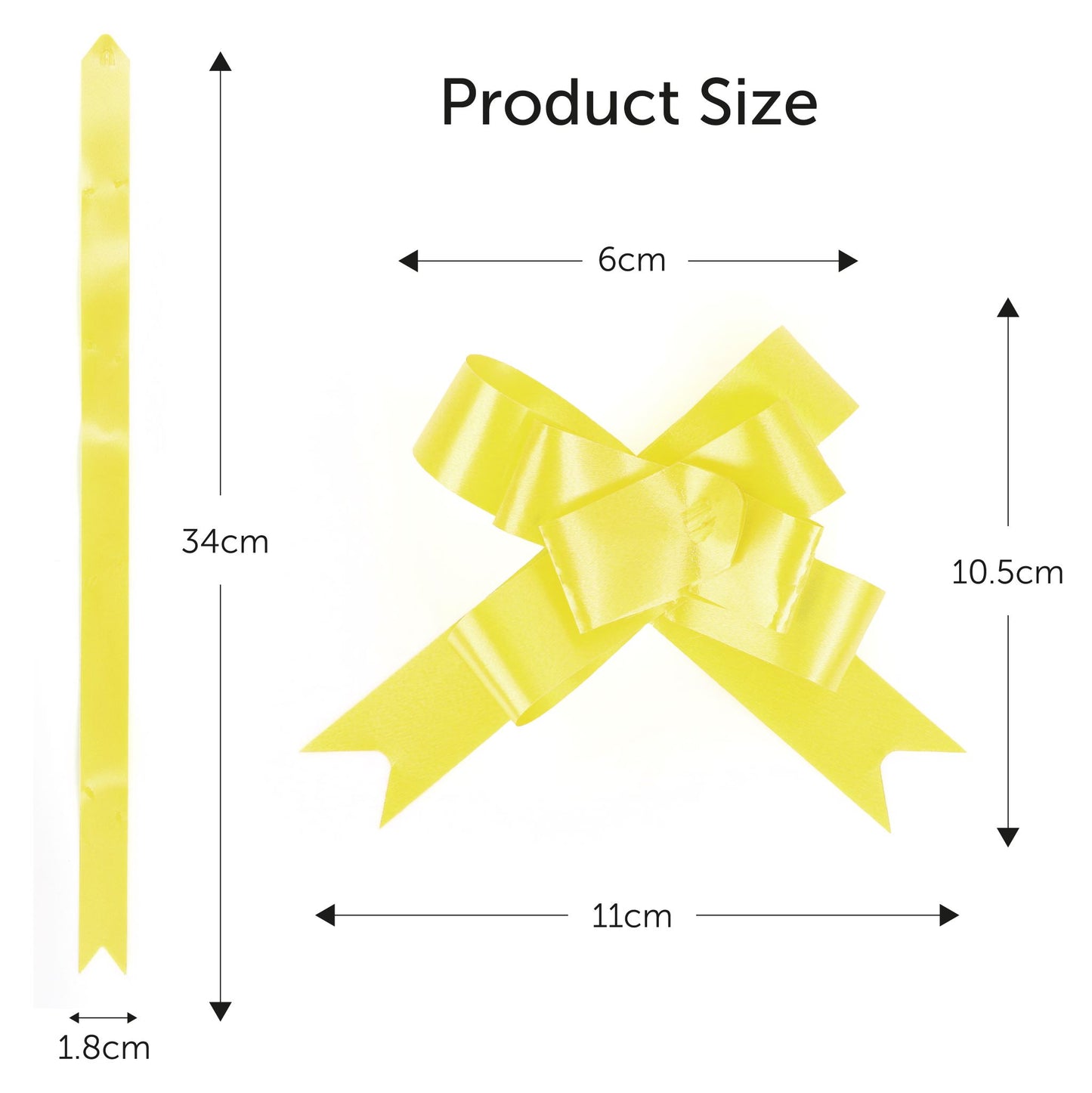 Yellow 6cm Pull Bows in 20's