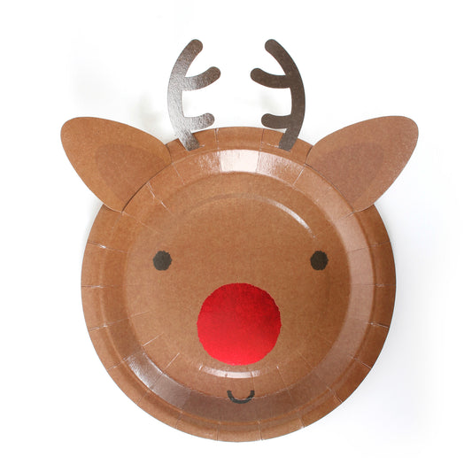 Reindeer Shape Paper Plates Pack of 10