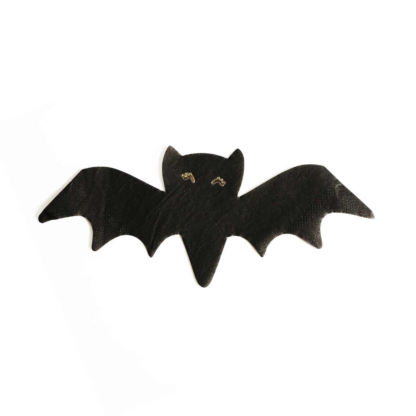 Black Bat Shaped Paper Napkins with Gold Foil Eyes Pack of 20
