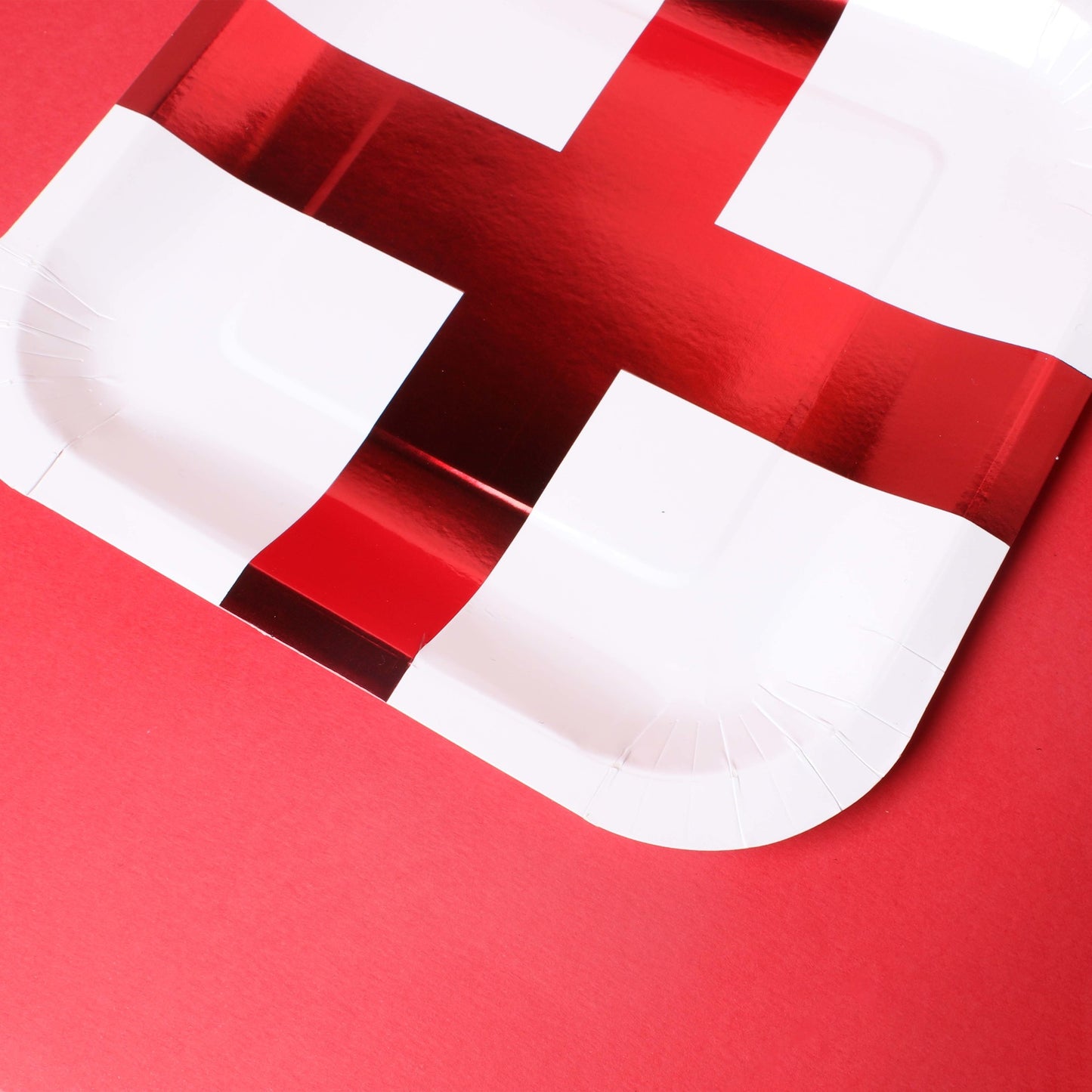 St George England Flag 9inch Square Paper Plates Pack of 10