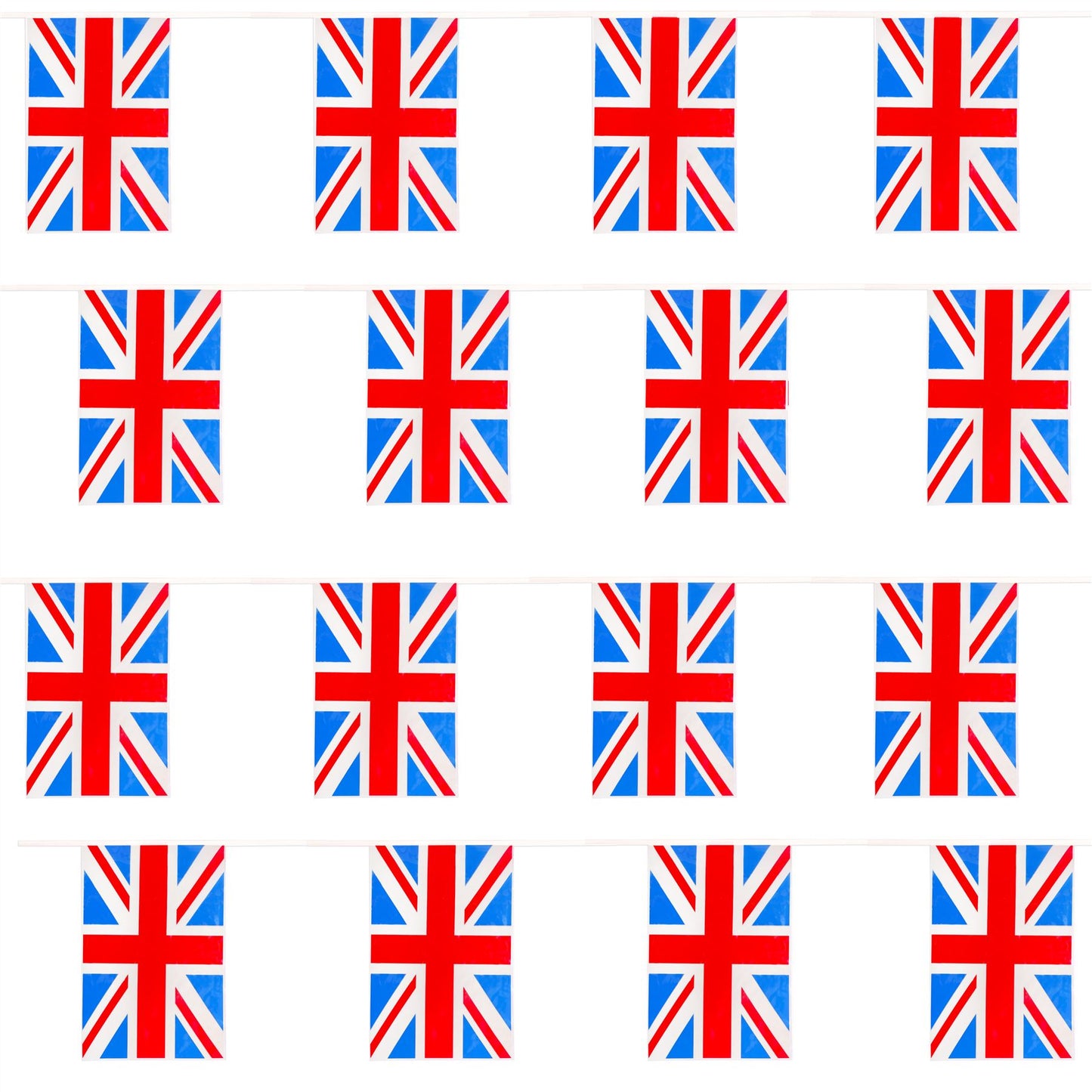Union Jack 10 Metre Bunting with 24 Flags