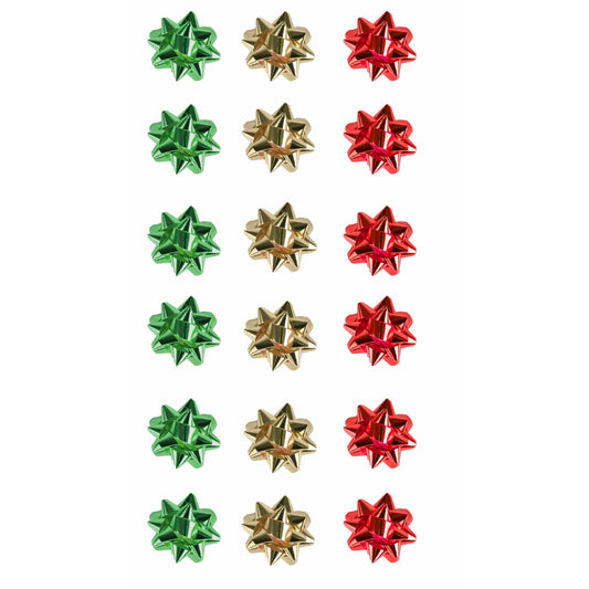 Medium Foil Bows Red Gold Green Pack 20 Assortment