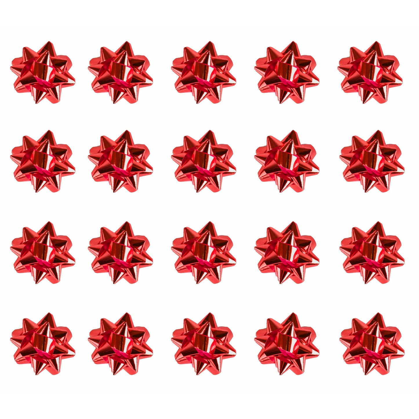 Medium Foil Bows Red Pack 20