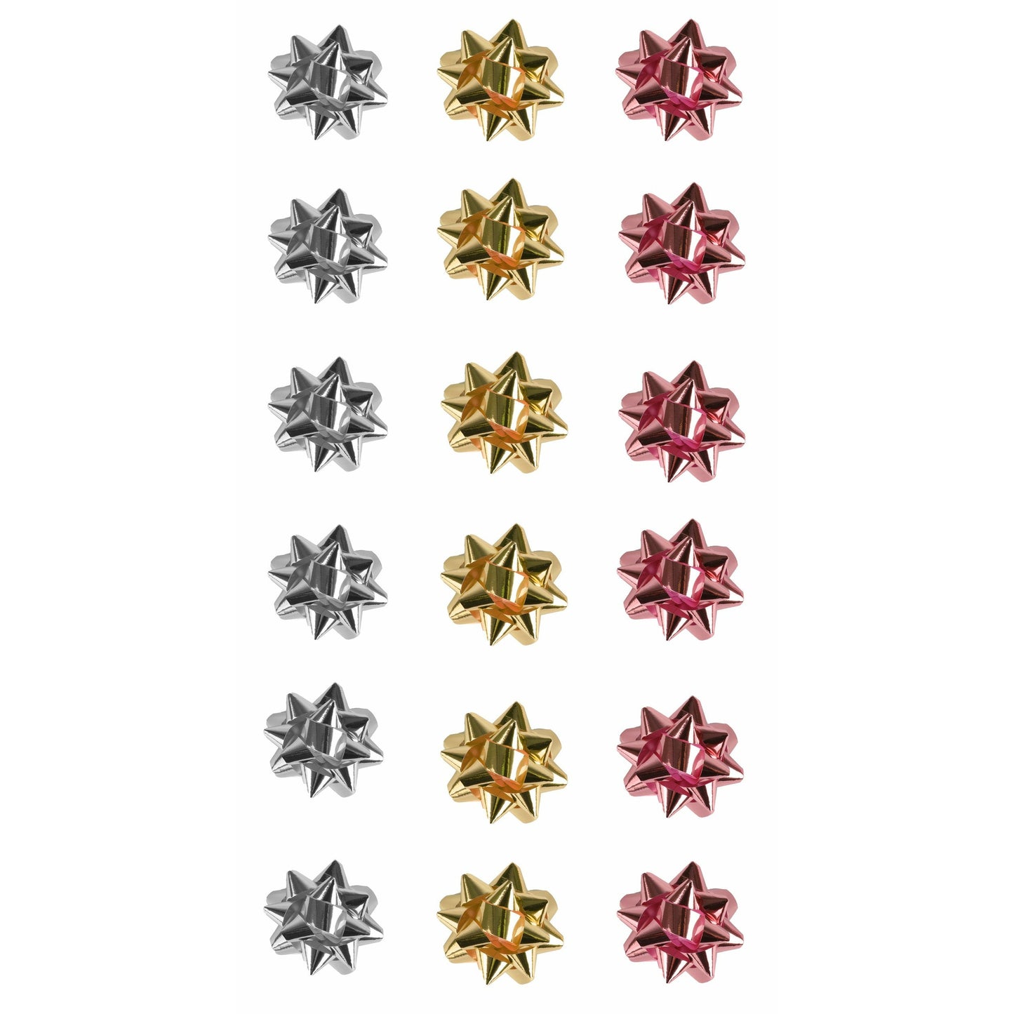 Medium Foil Bows Pink Silver Gold Pack 20 Assortment