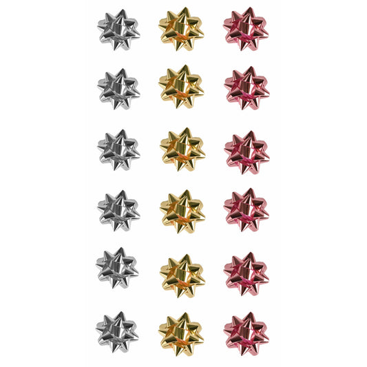 Medium Foil Bows Pink Silver Gold Pack 20 Assortment