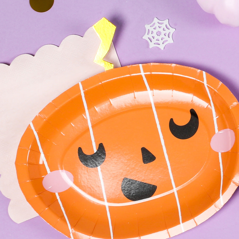 Pumpkin Shape Paper Plates Pack of 10