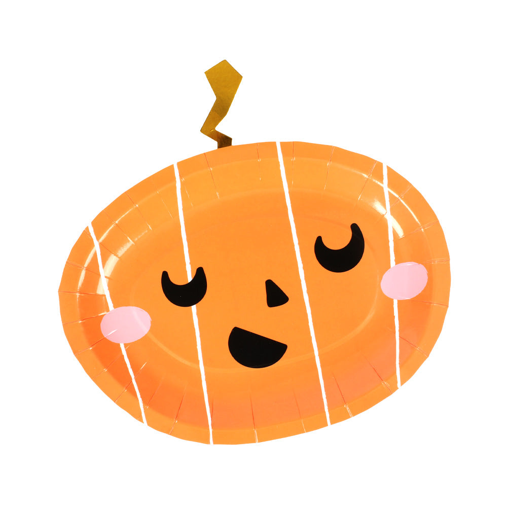 Pumpkin Shape Paper Plates Pack of 10