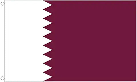 Qatar 5ft x 3ft Flag with 2 Eyelets