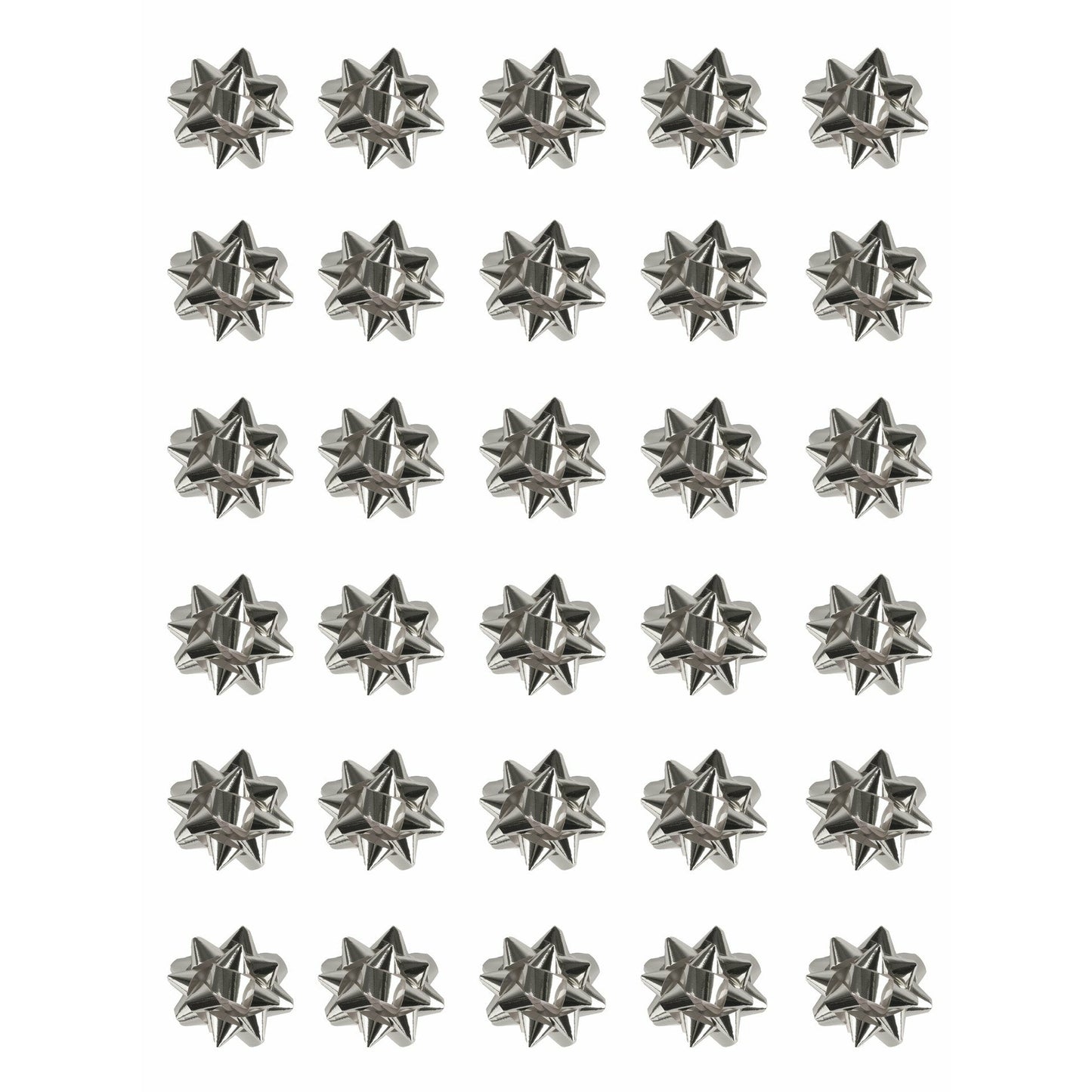Mini Foil Bows Silver Pack 30
