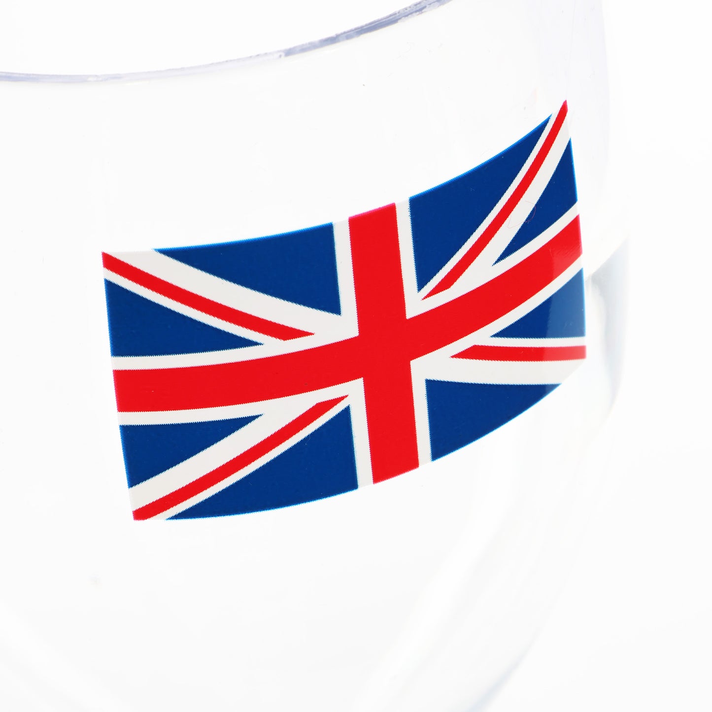 300ml HEAVY DUTY PLASTIC DISPOSABLE UNION JACK WINE GLASS IN PACKS 12