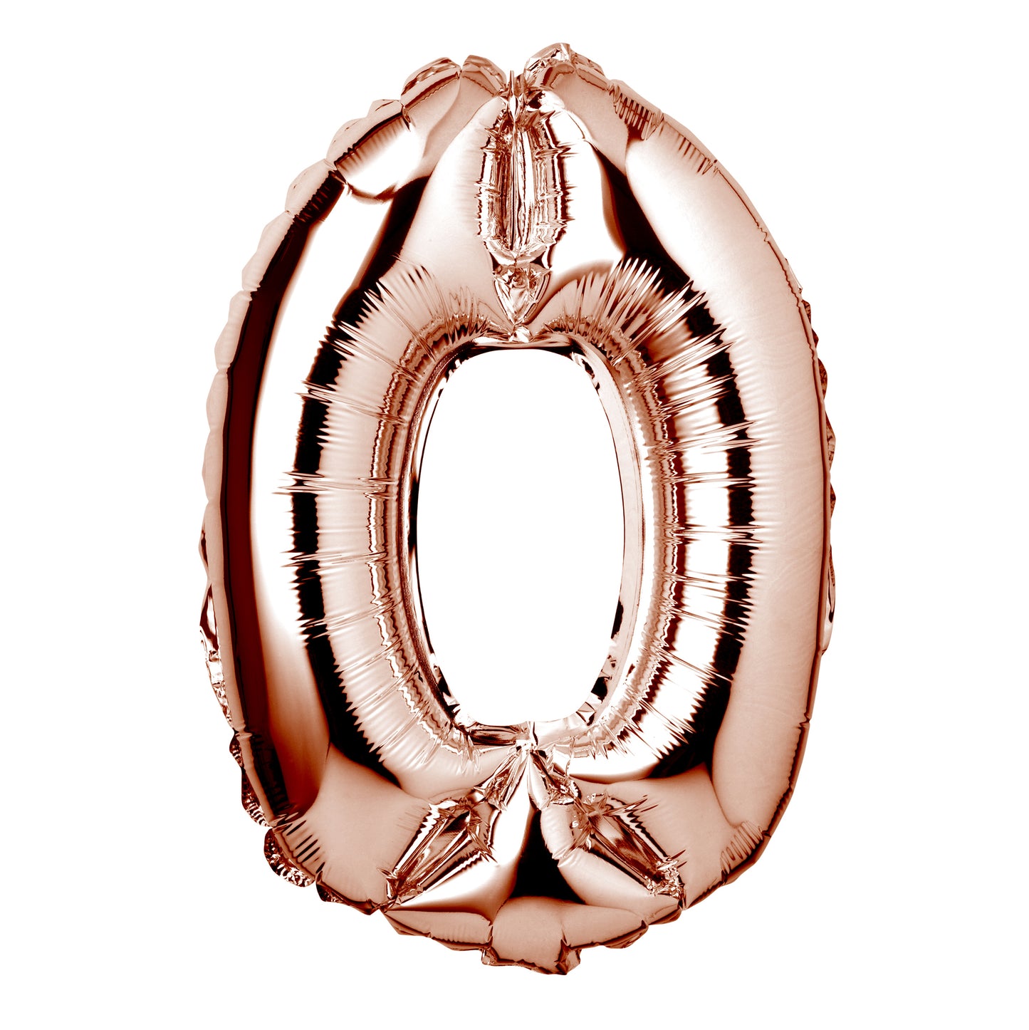 34" Giant Foil Rose Gold Number 0 Balloon